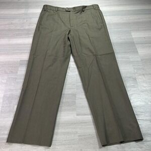 Zanella Pants Mens 38x31 Brown Wool Flat Front Lined Classic Fit Dress Italy
